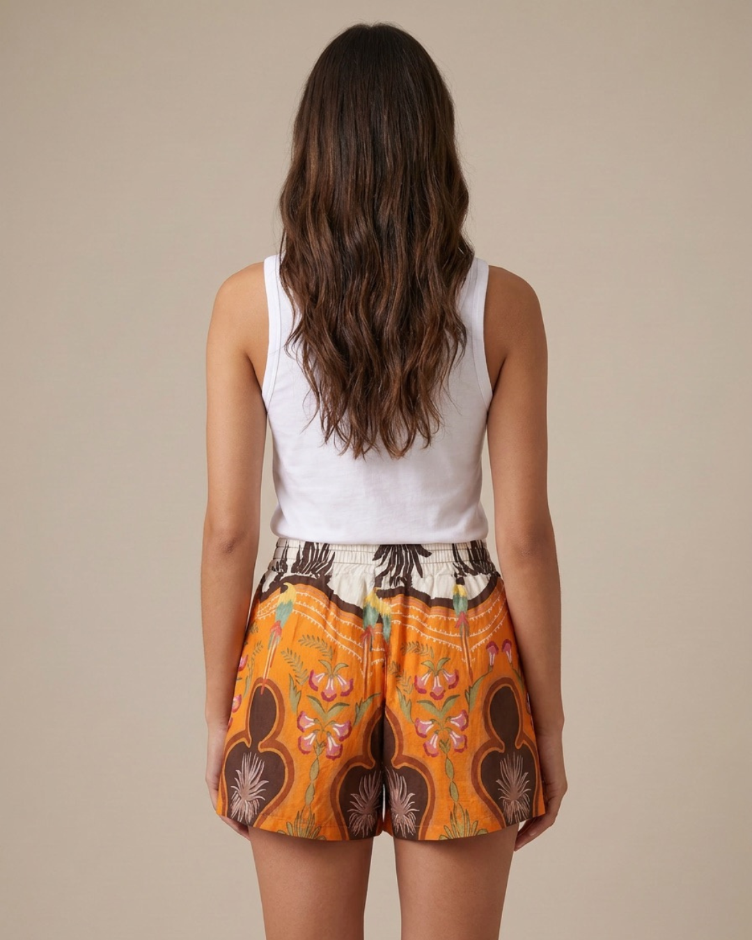 Short à imprimé tropical