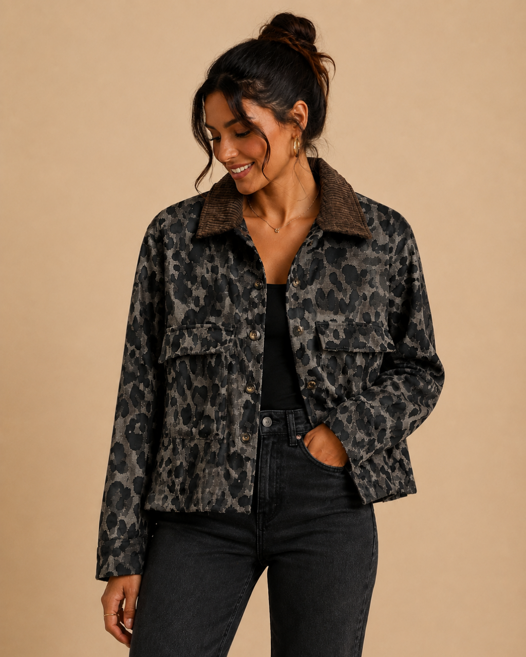 Veste à imprimé léopard
