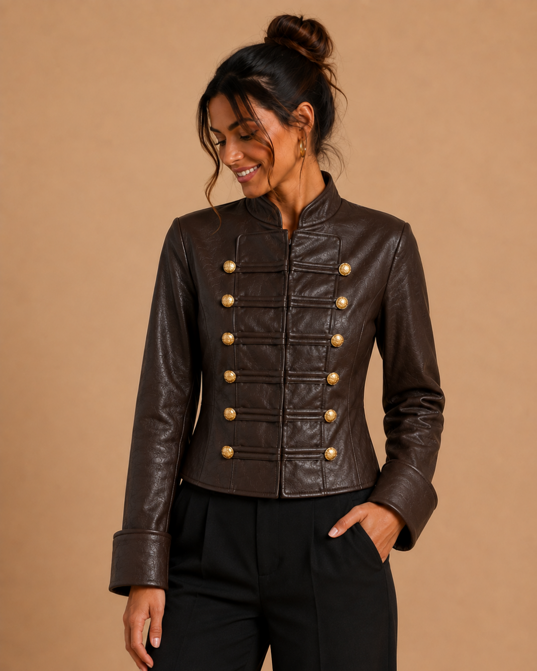 Veste similicuir boutonnée