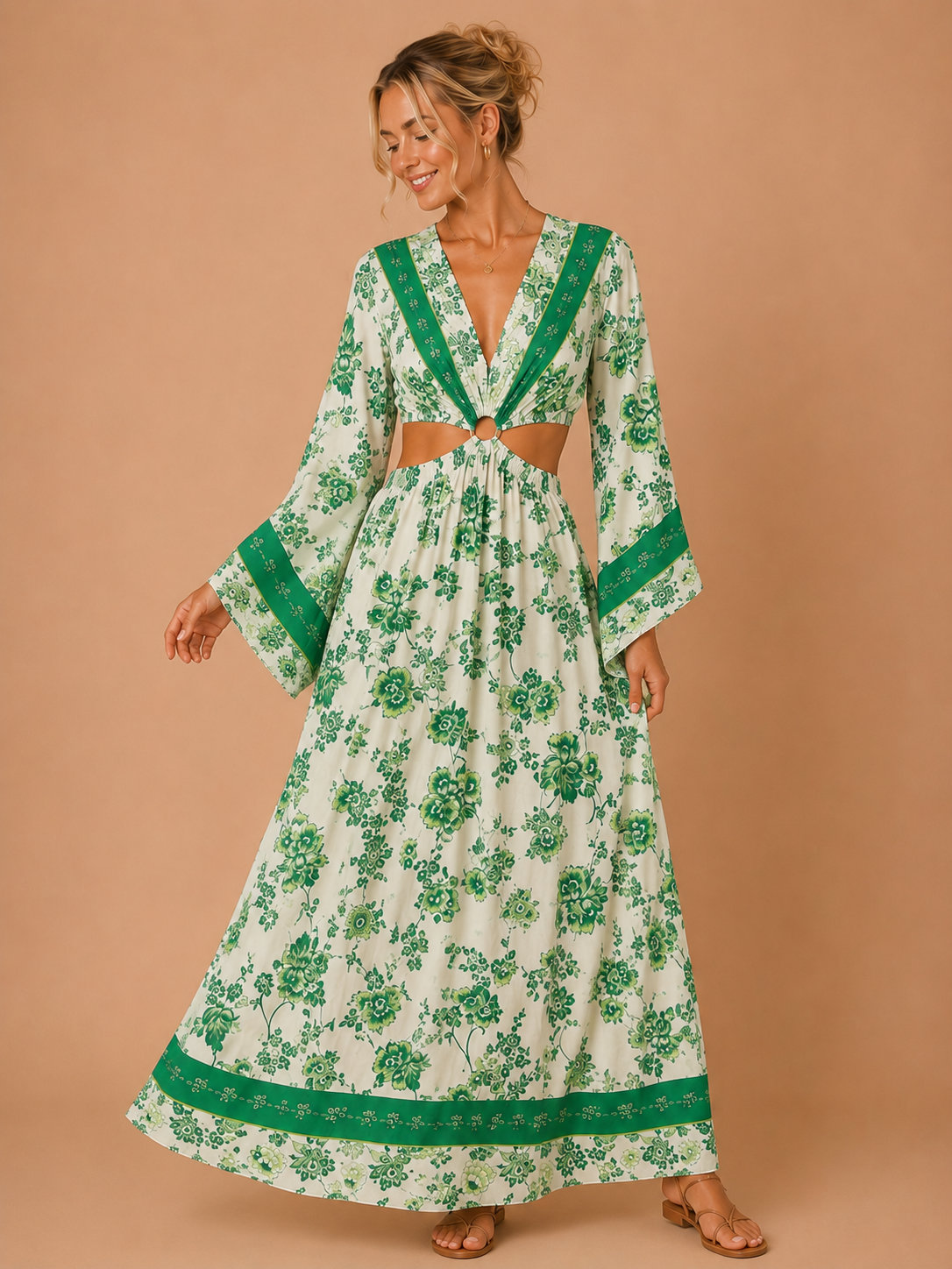 Robe longue ajourée