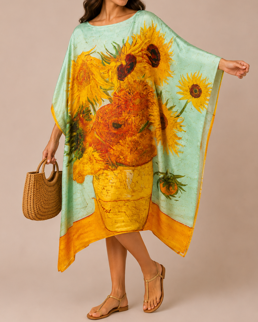 Kaftan peinture tournesol