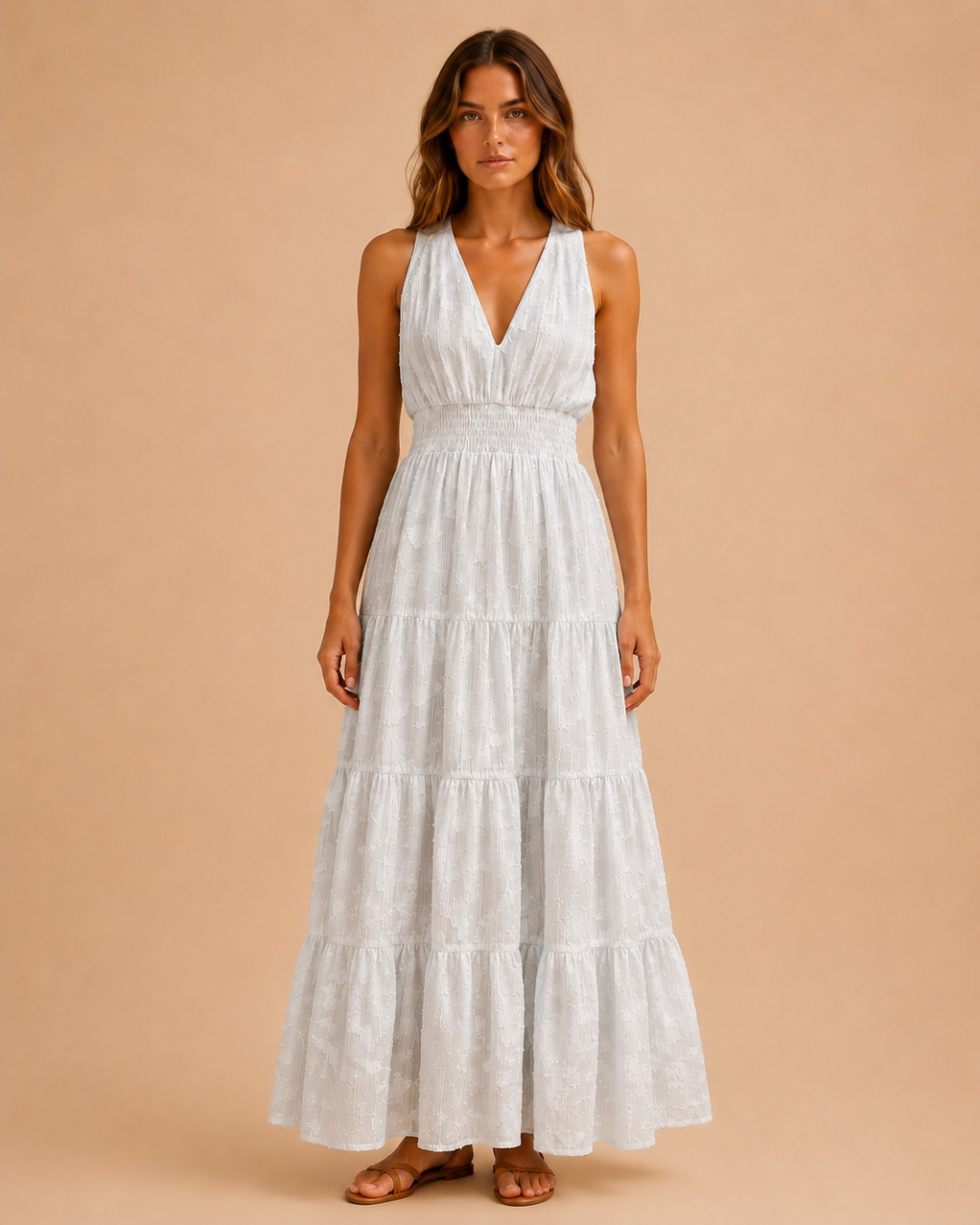 Robe brodée à bretelles