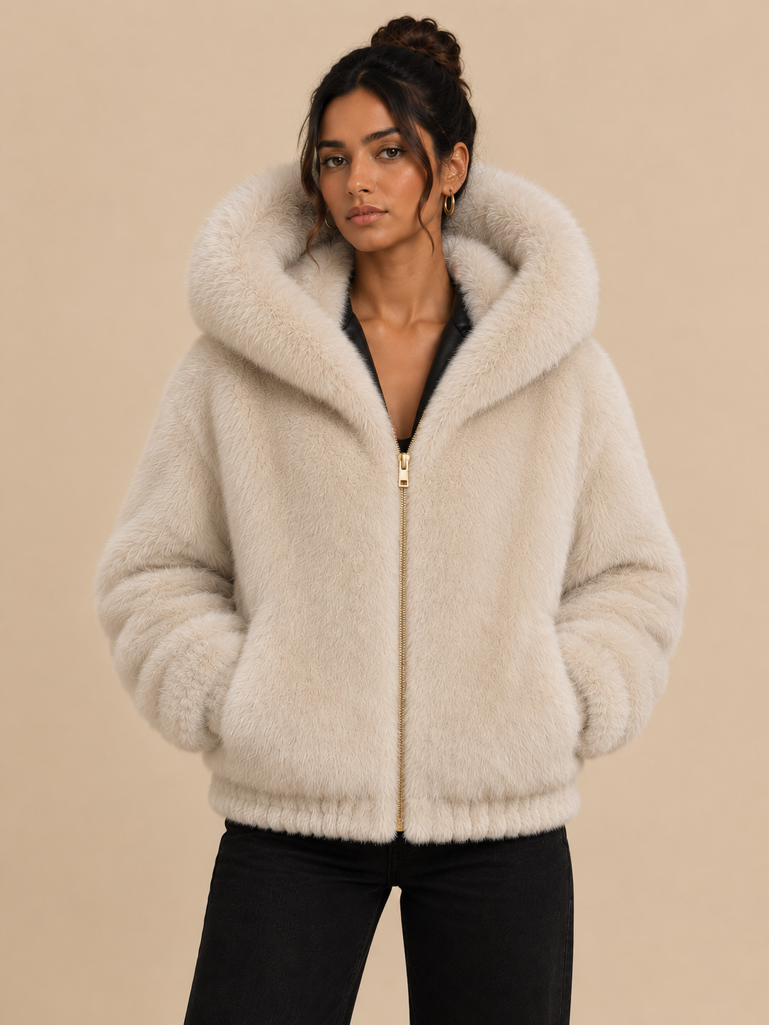 Blouson réversible similicuir & fausse fourrure