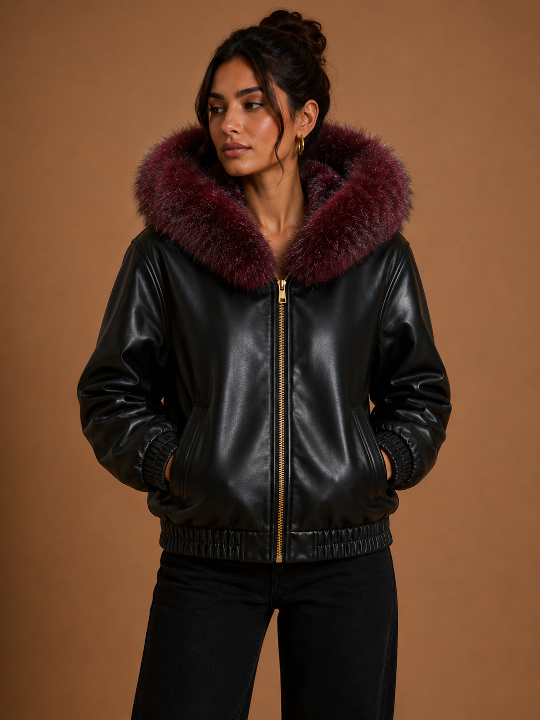 Blouson réversible similicuir & fausse fourrure