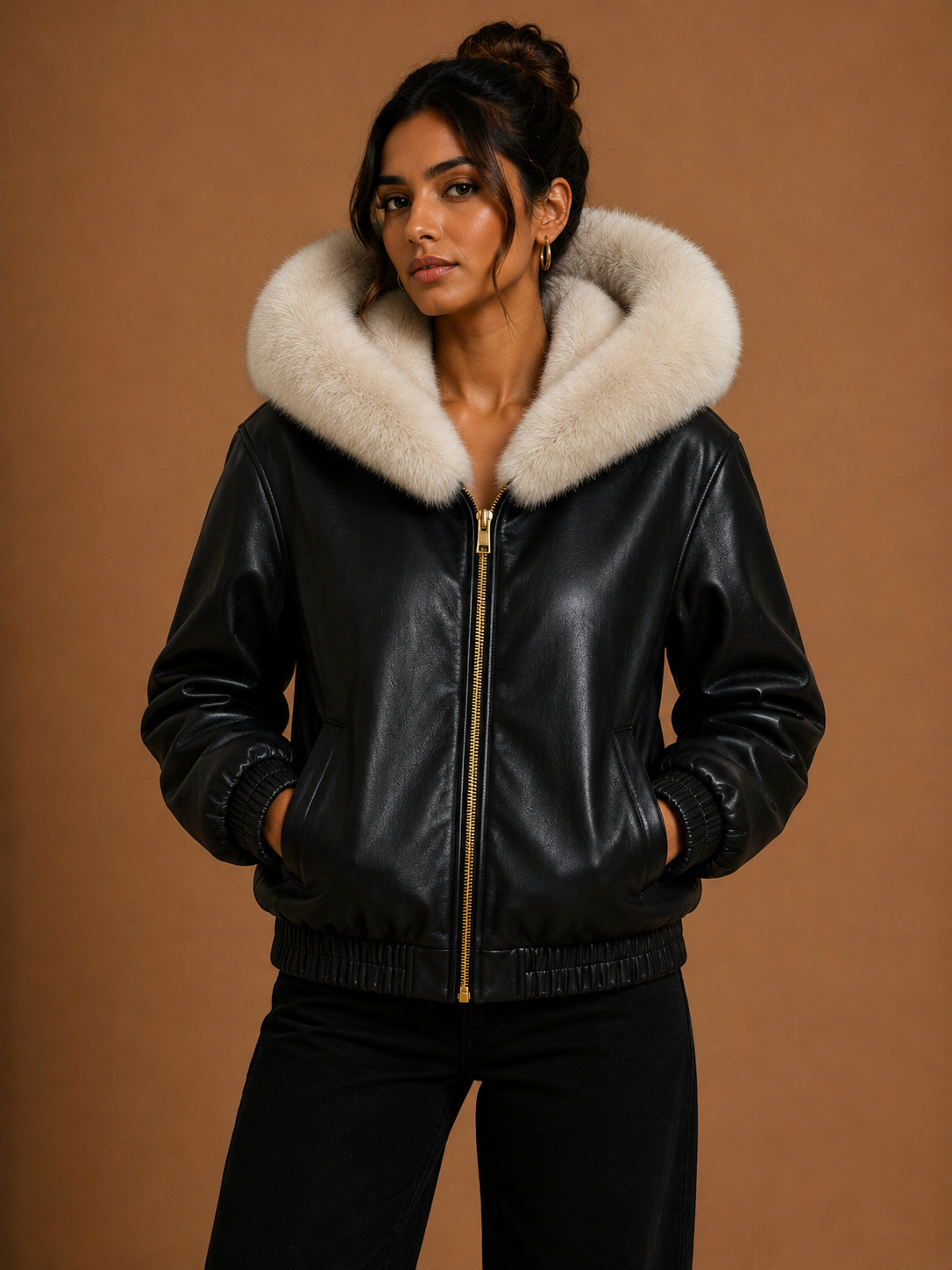 Blouson réversible similicuir & fausse fourrure