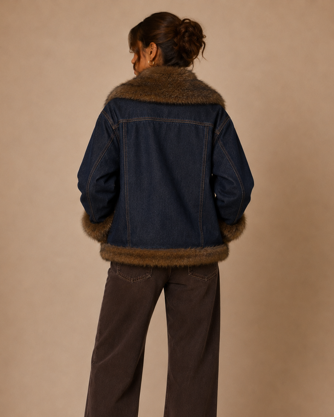 Veste jean et fausse fourrure réversible