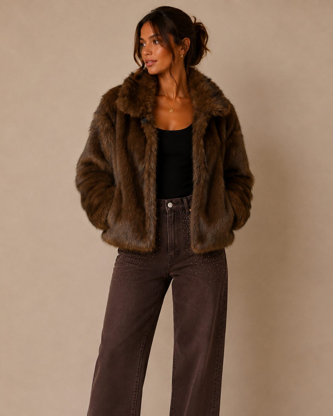 Veste jean et fausse fourrure réversible