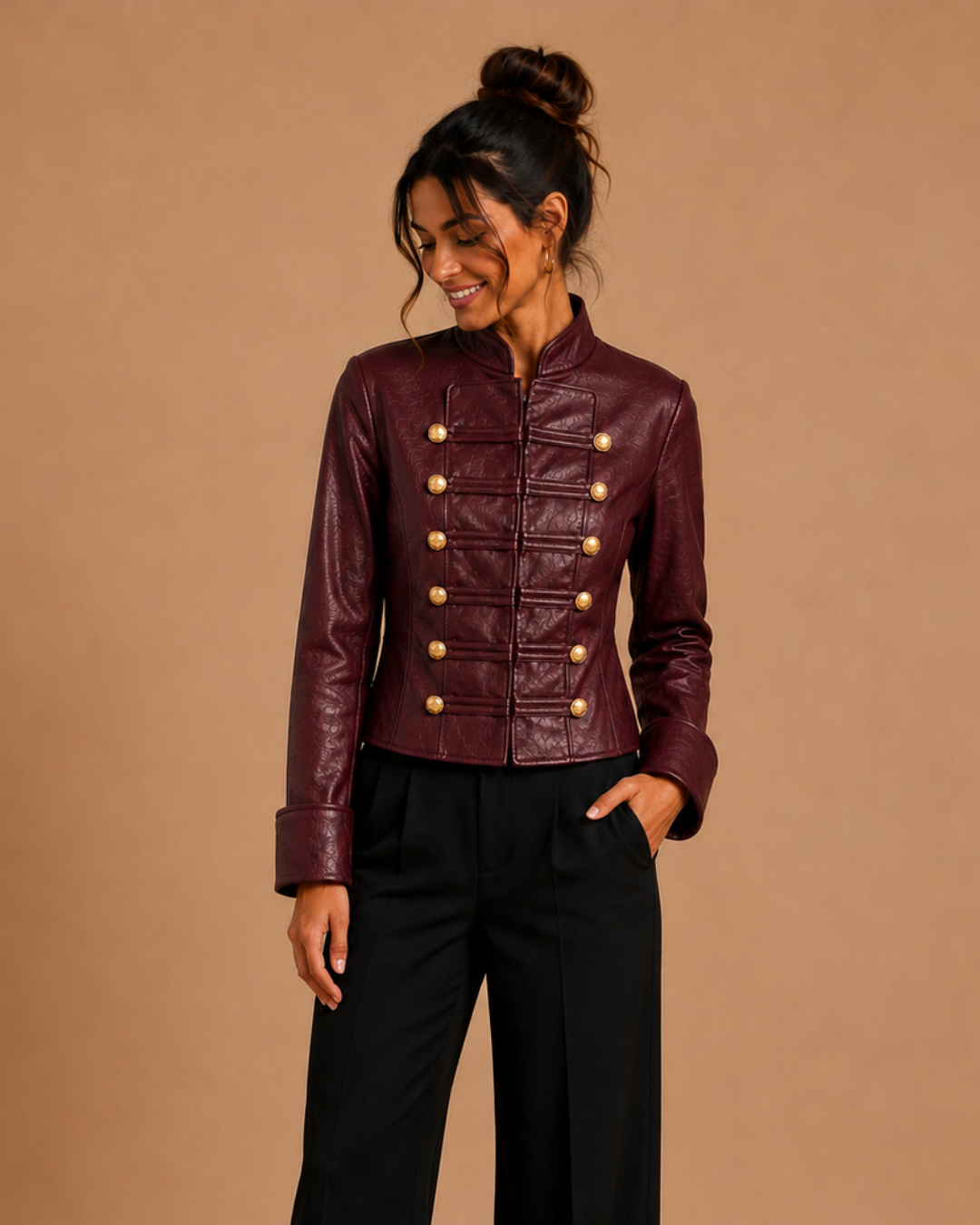 Veste similicuir boutonnée