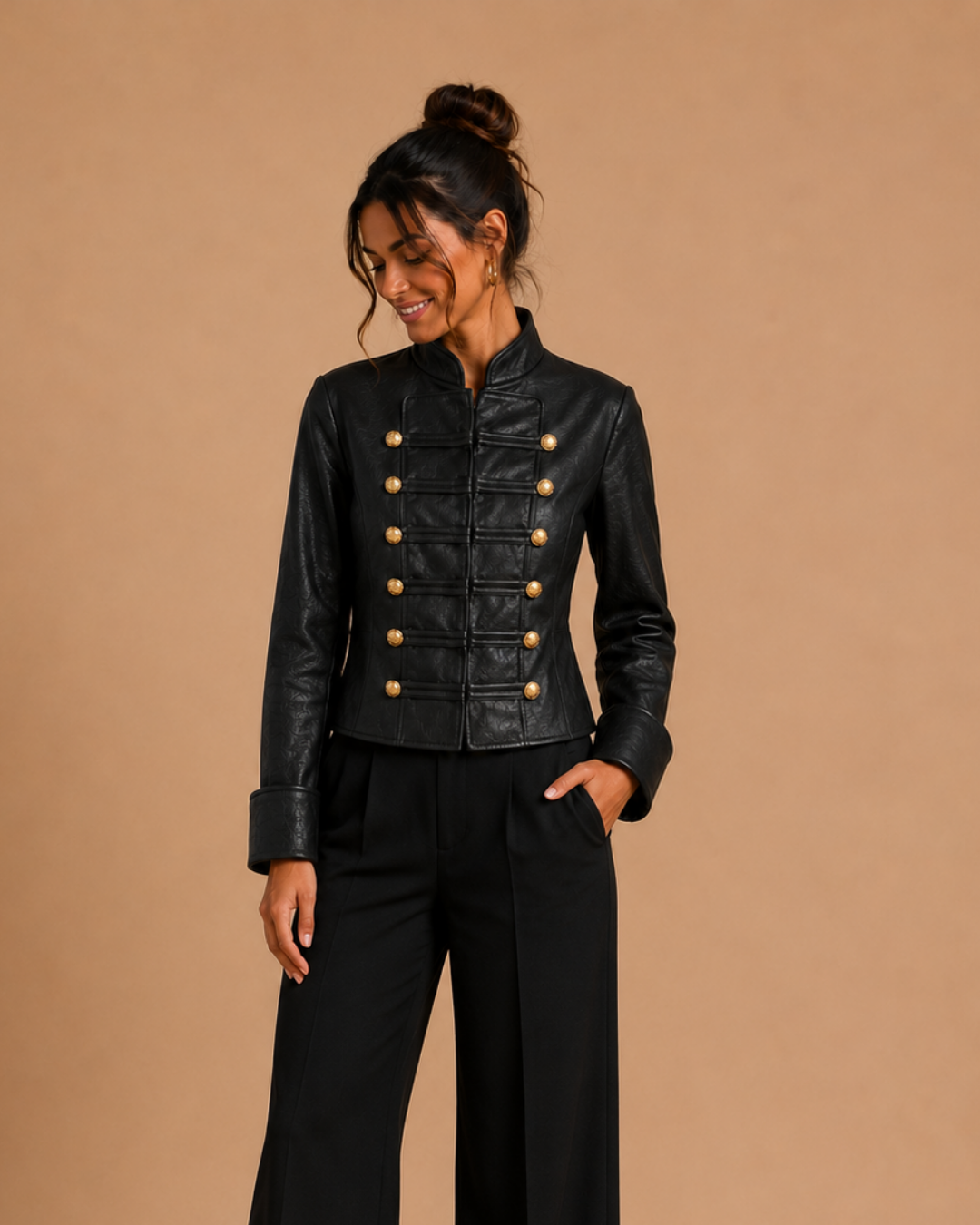 Veste similicuir boutonnée