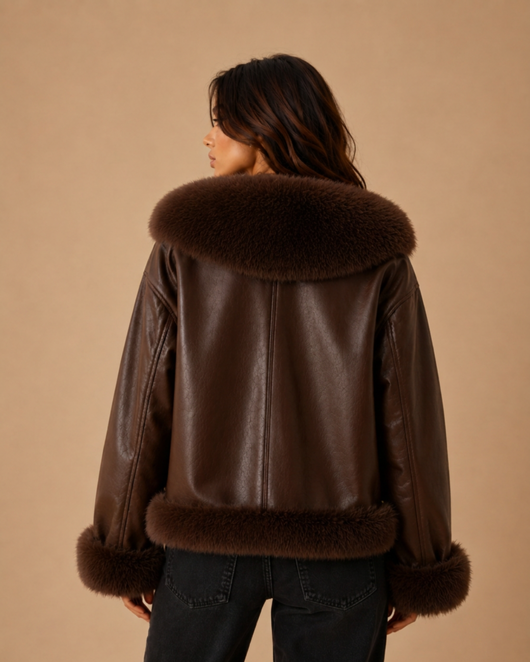 Veste similicuir & fausse fourrure réversible