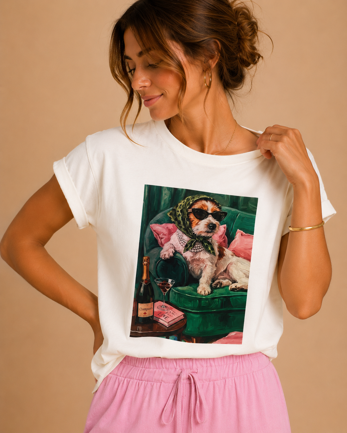 T-shirt à imprimé chien