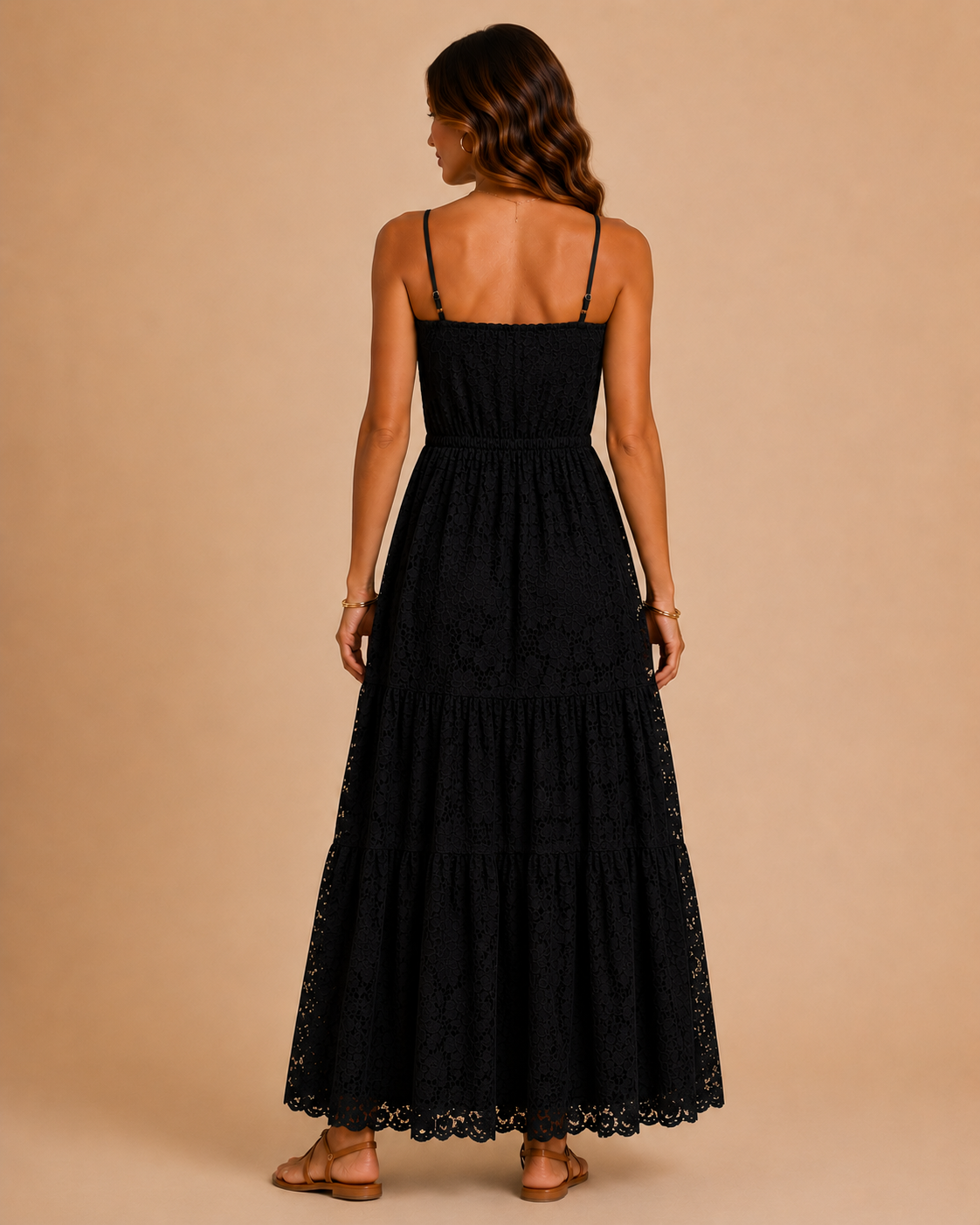 Robe longue en dentelle