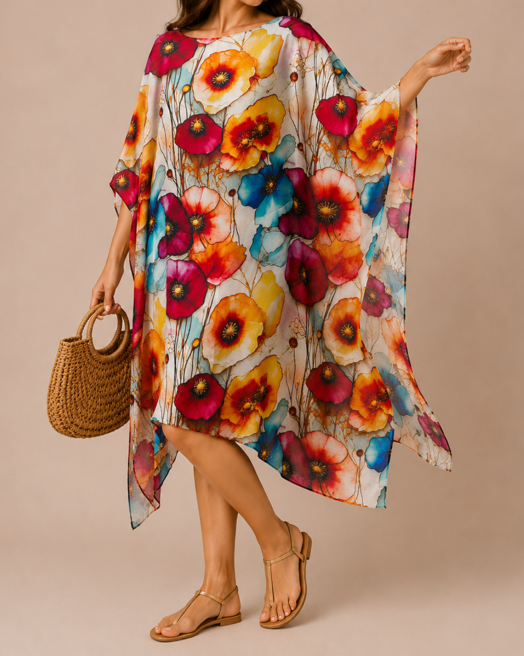 Kaftan aquarelle florale