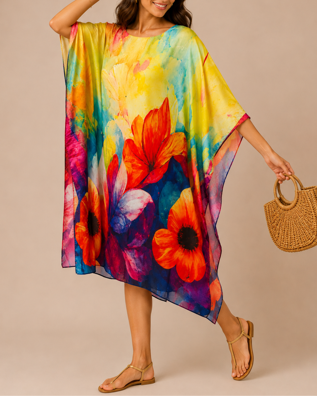 Kaftan peinture florale