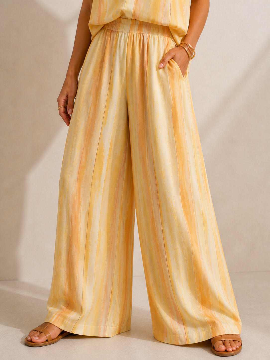 Pantalon fluide à rayures