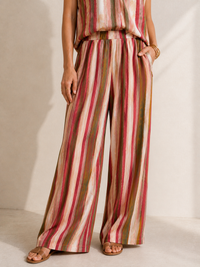 Pantalon fluide à rayures