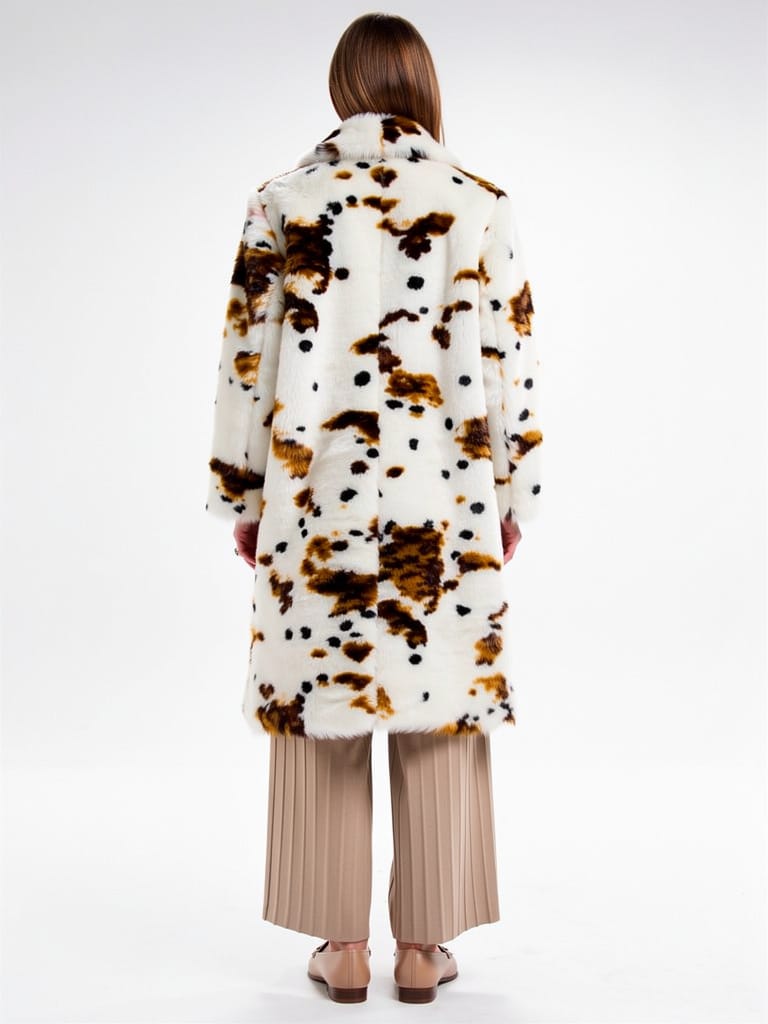 Manteau en fourrure tacheté de dos