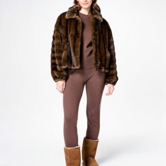 Veste en fourrure café