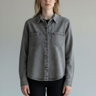 Chemise denim gris