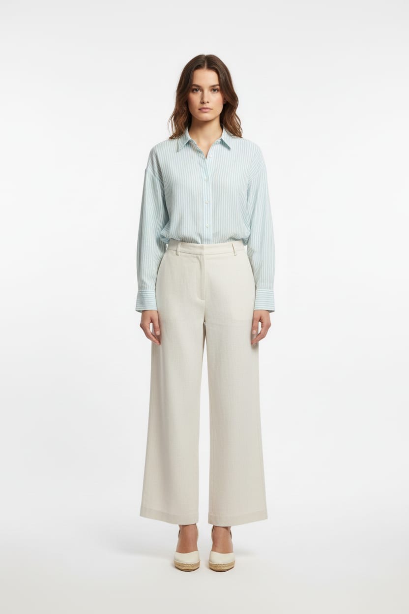 Chemise rayée St Tropez verte