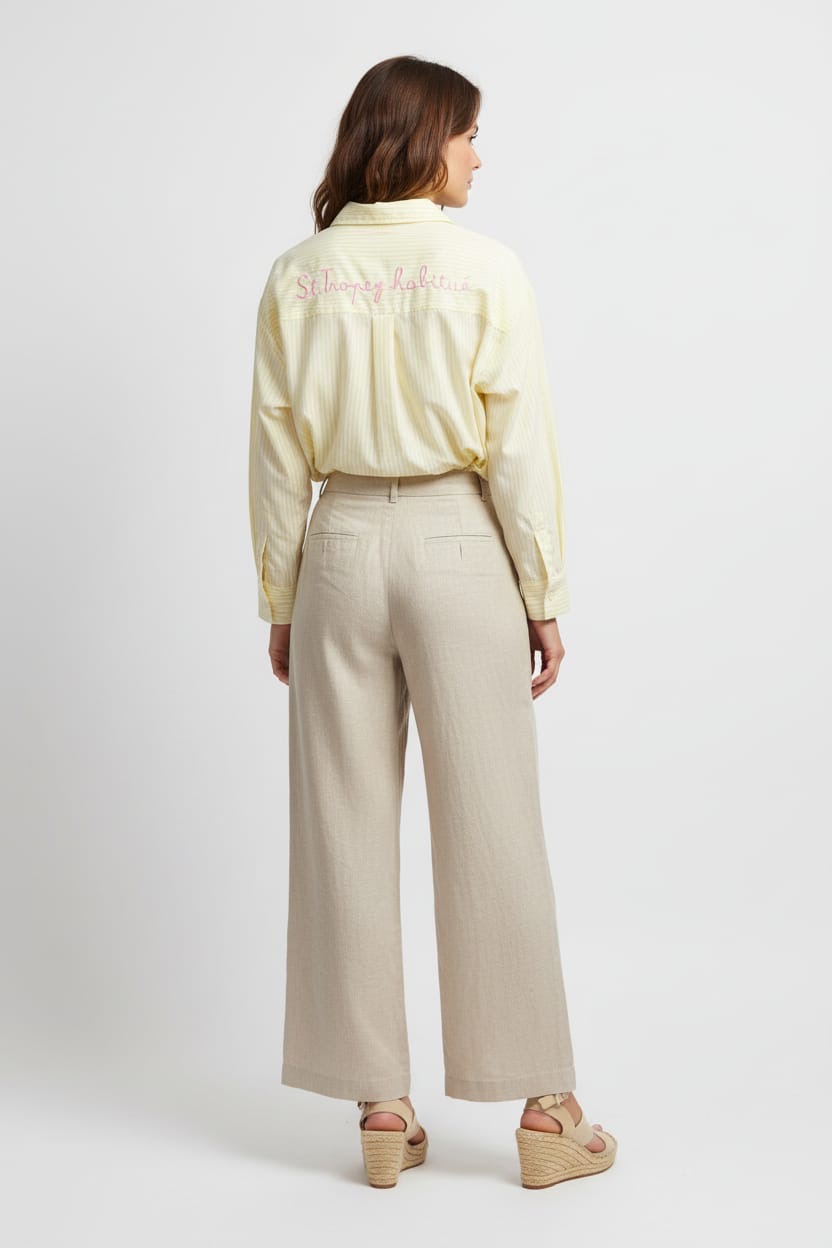 Chemise rayée St Tropez jaune dos