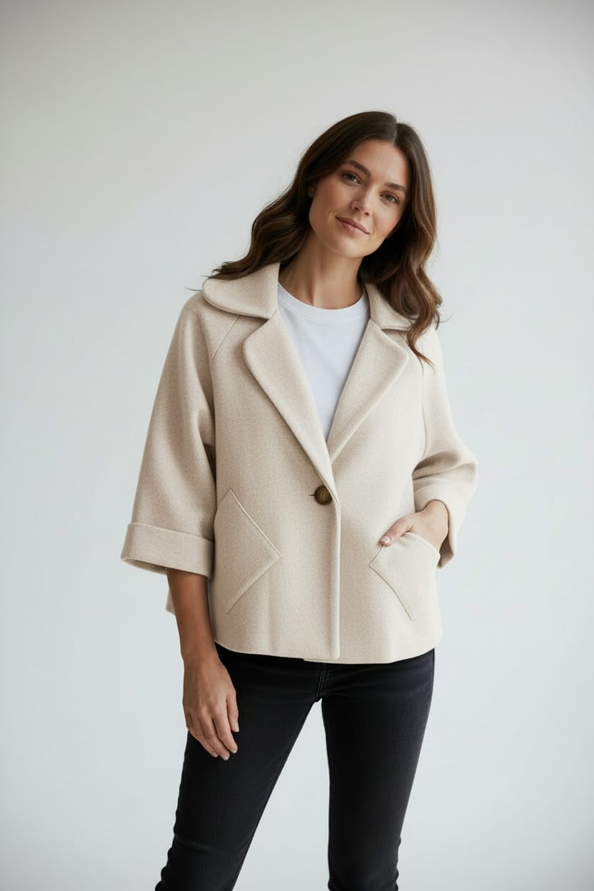 Veste manches mi-longues beige