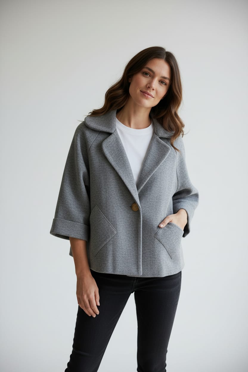 Veste manches mi-longues grise