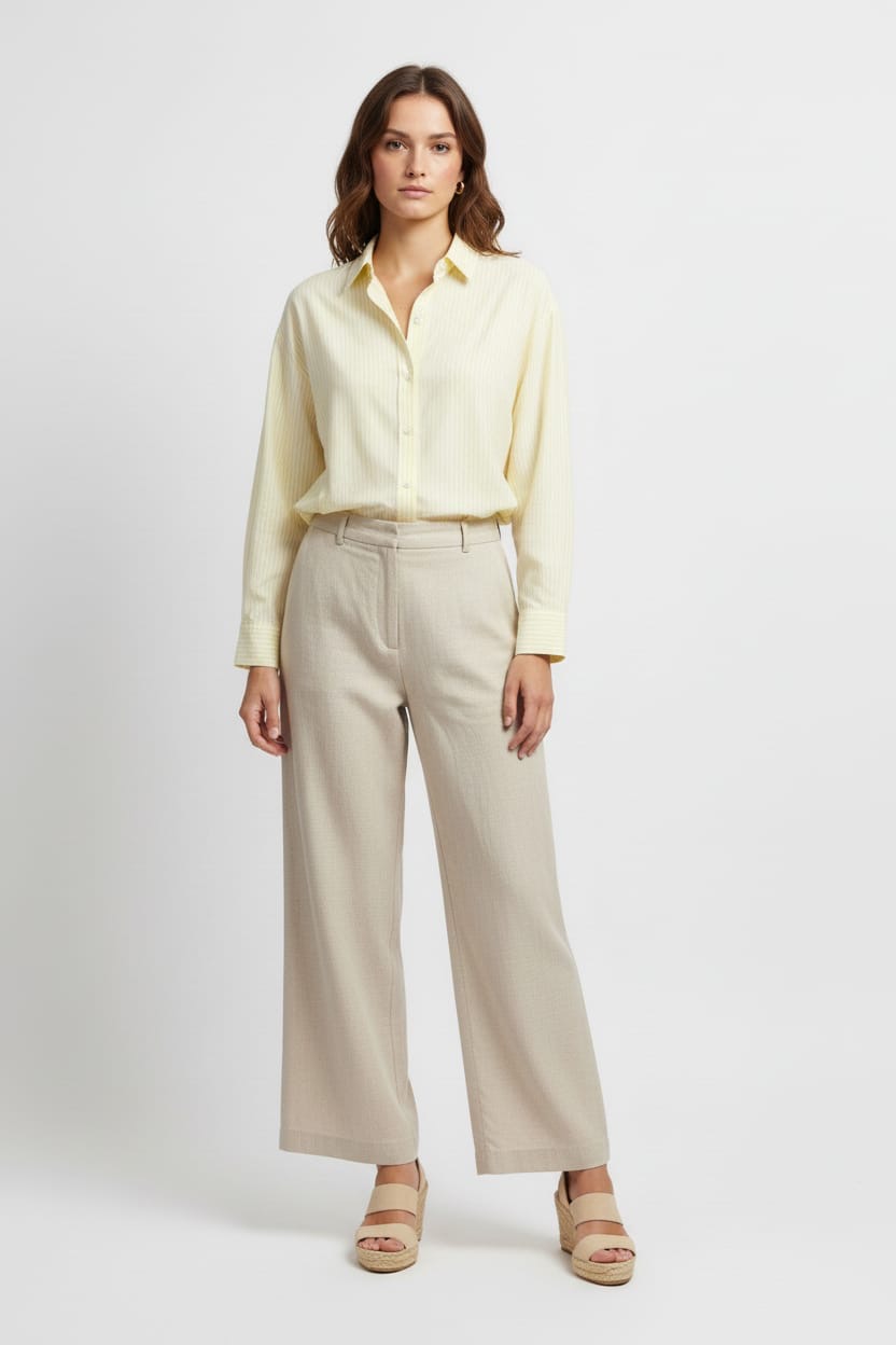 Chemise rayée St Tropez jaune