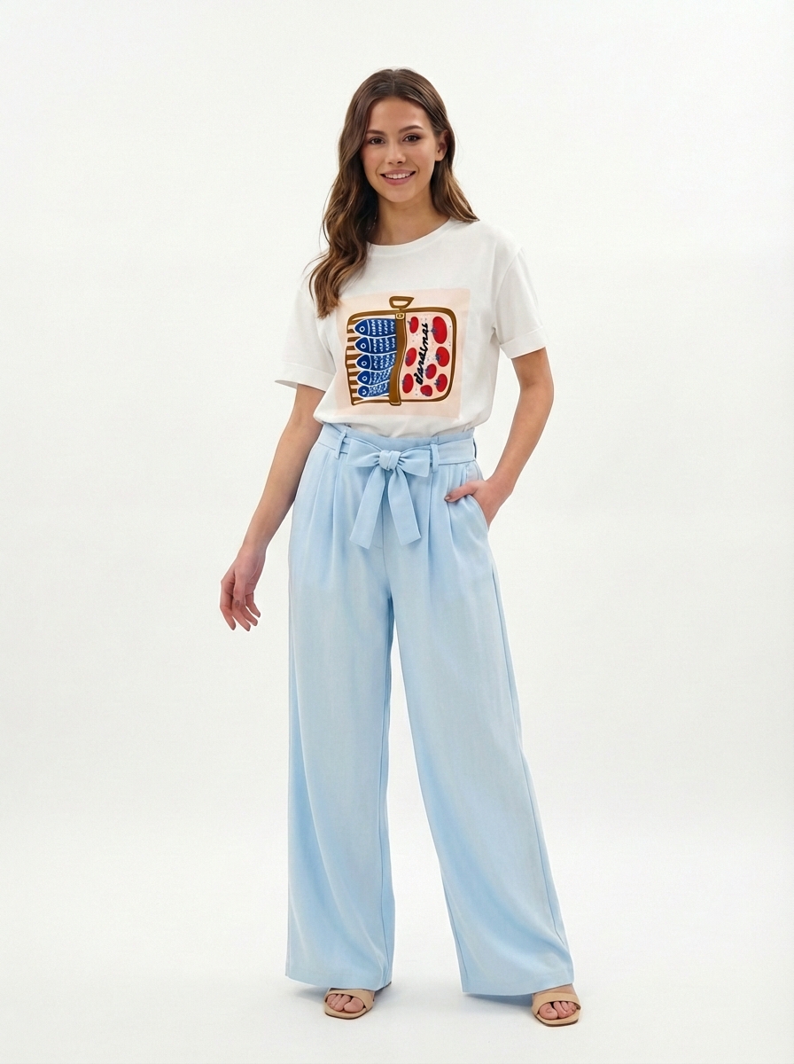 T-shirt sardines blanc